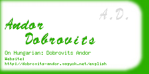 andor dobrovits business card